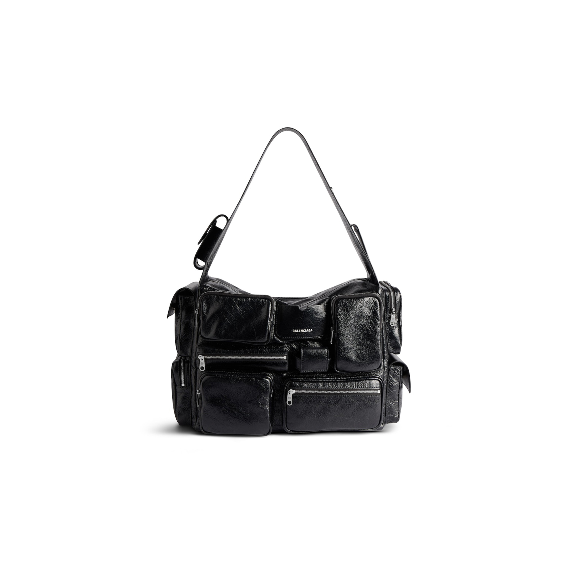 BALENCIAGA SUPERBUSY SLING BAG LARGE IN BLACK 702168210C81000 (42*29*19cm)